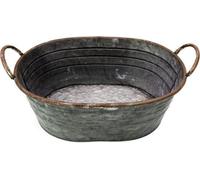 Coupe Kuip galvanisée pour décoration de porte - Bac à plantes pour l'extérieur - Décoration de mariage - Grand pot de fleurs (44 cm)