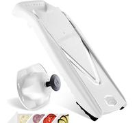 Coupe-Légumes Börner V5 (Set de Base) • Mandoline en V pour tranches de 4 épaisseurs • Trancheuse avec lame en acier inoxydable • Mandoline réglable pour fruits & légumes • Blanc