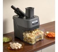 Coupe-légumes électrique 3 en 1 multifonction pour cubes, râper et couper avec lames en acier inoxydable, pour concombres, pommes de terre, carottes, oignons