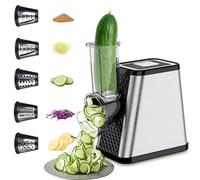Coupe-légumes électrique 5-en-1, 500 W, en acier inoxydable, avec 5 lames