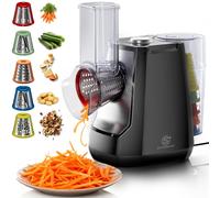 Coupe-légumes électrique 5-en-1 avec 5 lames interchangeables, en acier inoxydable