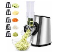 Coupe-légumes électrique, 800 W, 5 lames en acier inoxydable, compatible lave-vaisselle