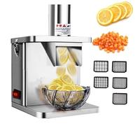 Coupe-légumes électrique avec lames en acier inoxydable, 8 à 15 mm pour oignons, carottes, concombres, pommes de terre, préparation facile et efficace des aliments