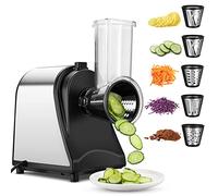 Coupe-légumes électrique en acier inoxydable, 250 W, râpe à légumes multifonction avec 5 tambours de découpe