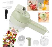 Coupe-légumes Électrique - Portable - 4 en 1 - Hachoir à Ail - Design Ergonomique - Batterie Lithium