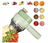 Coupe-légumes électrique portable 4 en 1 - Robot de cuisine sans fil - Coupe-oignon avec récipient et nettoyage à un bouton