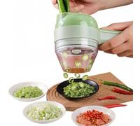 Coupe-légumes électrique sans fil, outil de découpe automatique des aliments, pour la préparation de la cuisine, plastique, ton vert clair (1 pièce, vert)