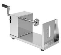Coupe-légumes en spirale pour pommes de terre et concombres - Machine à chips manuelle Tornado - Acier inoxydable - Épaisseur de coupe : 2,5–3 mm - 25 × 12 × 14 cm - Argent