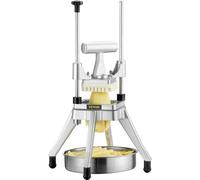 Coupe-légumes et fruits commercial, coupe-frites en acier inoxydable avec 4 lames 1/4" 3/8" 1/2", trancheur à 6 quartiers, hachoir-coupe-cubes avec plateau, coupe-légumes robuste pour pommes de terre,