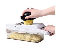 Coupe-Légumes - Hachoir à Légumes | Coupe-Légumes Multifonctionnel pour Pommes de Terre Oignons Fruits, Mandoline Éminceur Coupe en Dés Râpe avec Protège-Main & Panier Égouttoir, Lot de 13 Pcs