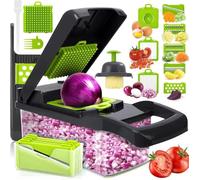 Coupe Légumes - Mandoline Multifonctions 16 en 1 - 7 Lames - Accessoires Inclus - Design Contemporain