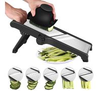 Coupe-légumes mandoline, plage de réglage de 1 à 9 mm, en acier inoxydable, avec gants