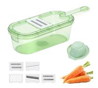 Coupe-légumes multifonction 4 en 1 - Trancheuse manuelle avec lames en acier - Râpe à légumes et oignon avec protection des doigts - Mandoline pour concombres, chou et pommes de terre