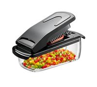 Coupe-Légumes Multifonctions 2 en 1, Mandoline de Cuisine Professionnelle, avec Récipient, Couvercle de Conservation et Brosse Nettoyage, Conception Amovible, Ustensile Cuisine