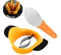Coupe-Mangue,Coupe Pasteque Découpe Ananas Denoyauteur Cerise Coupes-fruits | Lot de 2 Trancheuses à Mangue Acier Inoxydable Éplucheur de Mangues Pièces de Pastèque Épluche la Mangues Outils de Cuisine