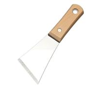 Coupe-mastic en Acier Inoxydable Manche Bois pour Vitrier | Grattoir Argenté, Lame Biseautée, Enlève Colle et Saletés, Usage Décoratif, Finition, Nettoyage