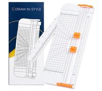 Coupe-papier à 2 lames - pour A4, A5, A6 - avec règle latérale, lames protégées et interchangeables - Pour un travail précis au bureau, à l'école, à l'université ou à la maison - Blanc