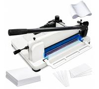 Coupe-papier A4 robuste d'une capacité de 400 feuilles | Coupe-papier 12'', double sécurité, lame solide, pour pile de papier/PVC souple/cuir(white)