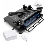 Coupe-papier A4 robuste d'une capacité de 400 feuilles | Coupe-papier 12'', double sécurité, lame solide, pour pile de papier/PVC souple/cuir(black)