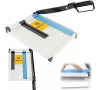 Coupe-papier Guillotine A4 - Massicot à papier robuste avec protection de sécurité, Capacité de 15 feuilles, Massicot de précision pour couper le papier, les cartes, les photos, le vinyle