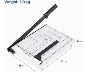 Coupe-papier, massicot, A4 et A3, coupe-papier professionnel, manuel, haute précision, disponible en 4 couleurs (blanc, A4)
