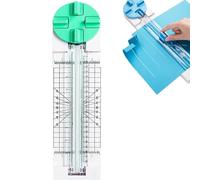 Coupe-papier portable 4 en 1, coupe-papier, outil de scrapbooking multifonction avec règle latérale de sécurité pour couper des courbes droites en pointillés et des lignes de plis (vert)