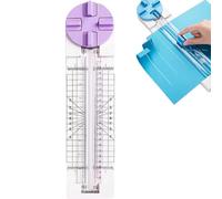 Coupe-papier portable 4 en 1, coupe-papier, outil de scrapbooking multifonction avec règle latérale de sécurité pour couper des courbes droites en pointillés et des lignes de plis (violet)