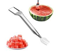Coupe-Pastèque Et Outil Trancheur | 2 en 1 en Acier Inoxydable Portable Multifonction | Trancheuse à Fruits Découpe Précise,Pour Plateaux De Fruits Maison Extérieur Camping Pique-Niques Barbecues
