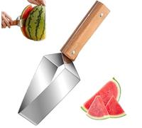 Coupe-Pastèque, Trancheuse Manuelle en Acier Inoxydable 304, Trancheuse de Fruits Multifonction, Gadget de Coupe Rapide pour Cuisine, Fêtes de Famille, Camping, Design Triangulaire, 22x6 cm