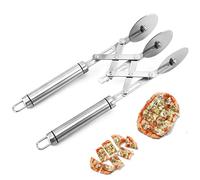 Coupe-Pâte Roulette à Pizza Cutter Diviseur de Pâte en Acier Inoxydable, Coupe-Pizza Ajustable Pour Découpe De Pâte à Gâteau tt Pâtes Diverses (3 wheel)