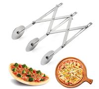Coupe-pâtisserie à 3 roues - Trancheuse à pizza réglable - Séparateur de pâte - Outil de cuisine pour la cuisson du pain