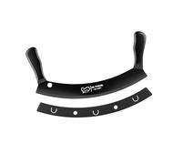 Coupe-Pizza Mezzaluna 30,5 cm Noir Anti-Adhésif - Couteau Berceau | Couteau à pizza berceau revêtu anti-adhésif noir ; coupe pizza, herbes et légumes sans accrocher ; double poignée ergonomique