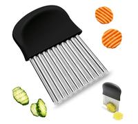 Coupe Pomme de Terre,Coupe Patate Couteau Ondulé à Frites,Couteau Ondulé en Acier Inoxydable pour légumes, Beurre et Fruits Salade
