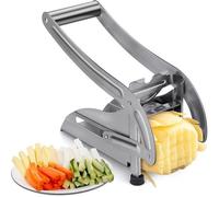 Coupe-pommes de terre en acier inoxydable Ibenzoa® avec 2 lames interchangeables, manche ergonomique prolongé et base antidérapante – pour des frites et des légumes parfaits