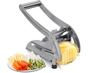 Coupe-pommes de terre en acier inoxydable Ibenzoa® avec 2 lames interchangeables, manche ergonomique prolongé et base antidérapante – pour des frites et des légumes parfaits