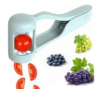 Coupe Raisin, Trancheuse en Acier Inoxydable, Découpe Facile | Utilisation Facile,Nettoyage Facile,Durable,Coupe Tomates Cerises Fraises Tout Petits, Nettoyage Facile, Bleu