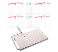 Coupe-savonnette Professionnel Réglable en Acier Inoxydable avec Échelle | Pains de Savonnette et Beurre, Poignée Ergonomique, 10 Sachets Filet, Projets Créatifs Couleur Aléatoire
