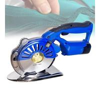 Coupe-tissu électrique sans fil, ciseaux rotatifs à 2 lames 100/110/125 mm, 2 piles de 2500 mAh, 5 vitesses réglables, épaisseur de coupe de 27 mm pour machine de découpe de coton, d'ameublemen 125mm