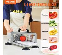 Coupe-tomates commercial, coupe-tomates 1/4 pouce, coupe-tomates robuste en acier inoxydable, coupe-tomates manuel avec pieds antidérapants, pour couper les tomates, les concombres, les bananes
