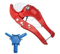 Coupe-tubes composite + étalonneur - Kit d'outils pour plastique PVC | Tuyau composite multicouche, rouge, en PVC, jusqu'à 42 mm, calibreur bleu, 16, 20, 26 mm