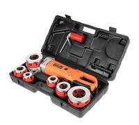 Coupe-tubes électrique 2300 W avec mallette 6 matrices 1/2, 3/4, 1, 1-1/4, 1-1/2, 2" 26 tr/min - Filetage portable pour tuyaux galvanisés, tuyaux en fer