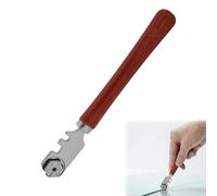 Coupe-Verre et Coupe-Carrelage, Coupe-Verre avec 6 Molettes en Acier pour Couper Le Verre de 3 À 10mm, Outil de Coupe de Verre de Qualité Professionnelle de 130 mm à Six Roues avec Poignée en Bois