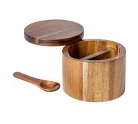 Coupelle à poivre en bois - The Dust Out - Bocal à épices en bois - Pot à sel domestique - Couvercle rotatif magnétique - Sucrier et poivre - Support pour le stockage du sucre, de la sauce et
