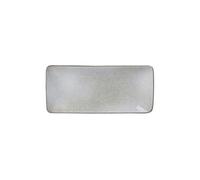 HOME DECO FACTORY - KA3878, Coupelle Rectangulaire en Grès 10x22cm - Art de la Table Élégant pour Salades et Gourmandises - Conçu pour Décorer votre Intérieur - Gris Medium