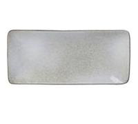 HOME DECO FACTORY - KA3878, Coupelle Rectangulaire en Grès 10x22cm - Art de la Table Élégant pour Salades et Gourmandises - Conçu pour Décorer votre Intérieur - Gris Medium