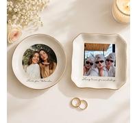 Coupelle Décorative En Céramique Personnalisée Avec Photo - Plateau À Bijoux Sur Mesure Avec Photo, Élégant Porte-bagues, Assiette Souvenir En Porcelaine, Cadeau Pour Les Demoiselles D'honneur