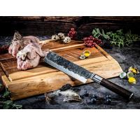 Couperet Forged Sebra, Acier Japonais 440C, Manche Bois Dalbergia, Lame 17,5 cm, Dureté 58 Rockwell