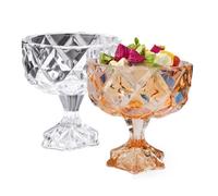 Coupes à glace - Maison - 2 coupes en verre 280ml - Transparent et ambre - Multi-usages - Design moderne