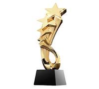Coupes Trophées Trophée d'honneur Cinq étoiles Trophée en résine Cristal Campus Entreprise Star Award Trophée Concours de Design de Chant Peut être gravé, avec Coffret Cadeau