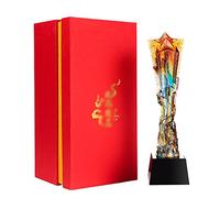 Coupes Trophées Trophée étoile à Cinq Branches glaçure colorée Trophée du Meilleur employé Cristal Haut de Gamme Décorations de Salon à la Maison Peut être gravé, avec Coffret Cadeau